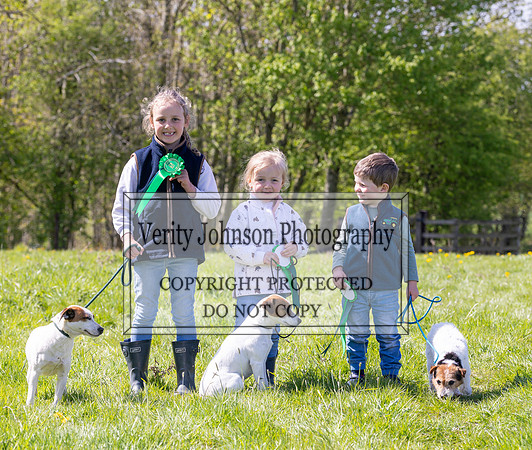 2. Ava Walby with Trixy, Isobel Walby with Roxy and Jacob Parkin with Flint