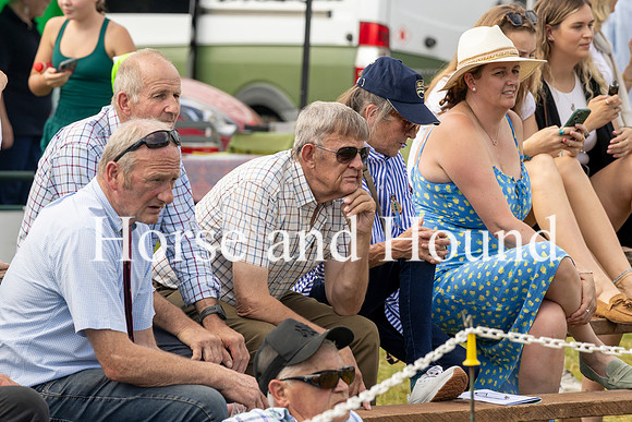 Rydale020 Angus Crozier MFH, Andrew Robb former huntsman of the North Tyne , Raymond Burnie watch the hound judgeing