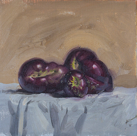 25.Still life of aubergines