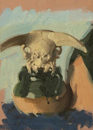 91.Still life of skull and pot