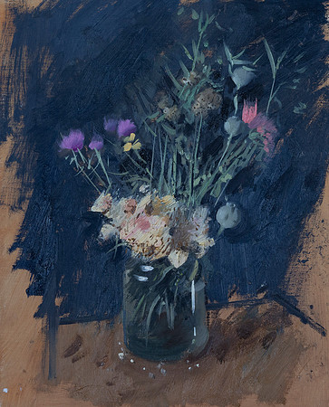 79.Still life of flowers in a jar