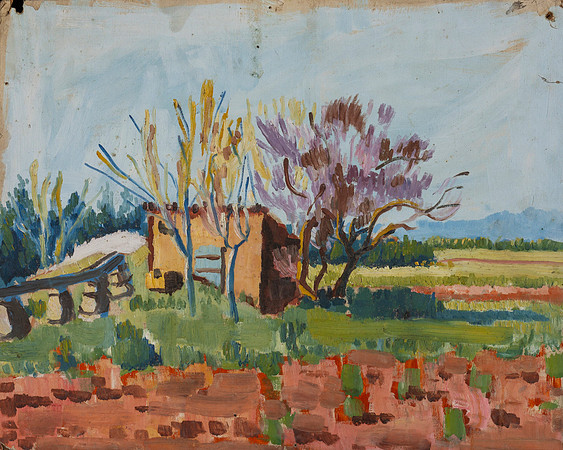 2.Sketch of a hut and trees in Cyprus